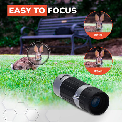 Roxant Mini Monocular Telescope - High Definition Ultra Light Pocket Telescopes - Includes Compact Monoculars, Neck Strap & Cleaning Cloth, Monoculars for Adults, High Powered Handheld Telescope