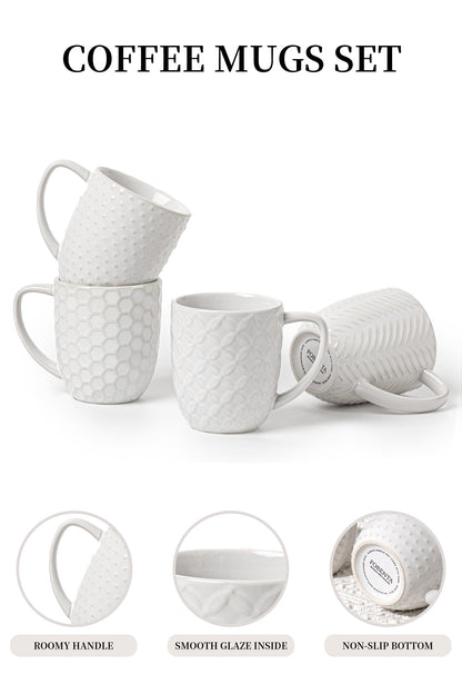 40-Piece Ceramic Dinnerware Set with Pasta Bowls & Mugs, Service for 8 – Complete Dining Set for Entertaining, Scratch-Resistant & Long-Lasting