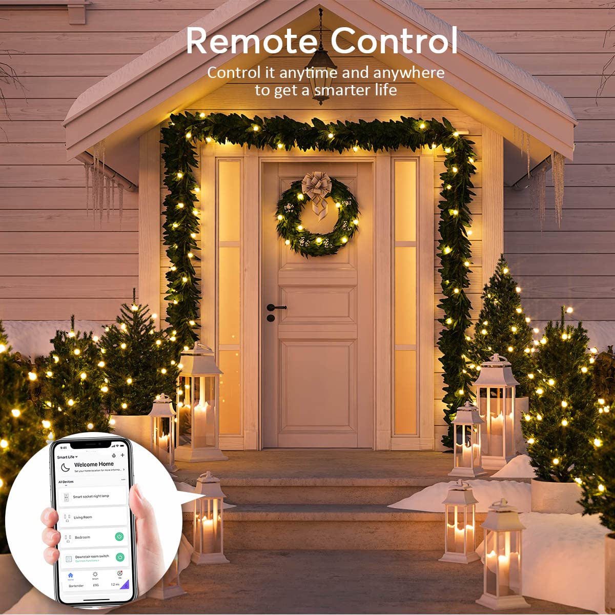 6 Ft WiFi Surge Protector - 8 Outlet Extension Cord with 4 Smart & 4 Always On Outlets, 4 USB Ports, Alexa & Google Home Compatible, Black