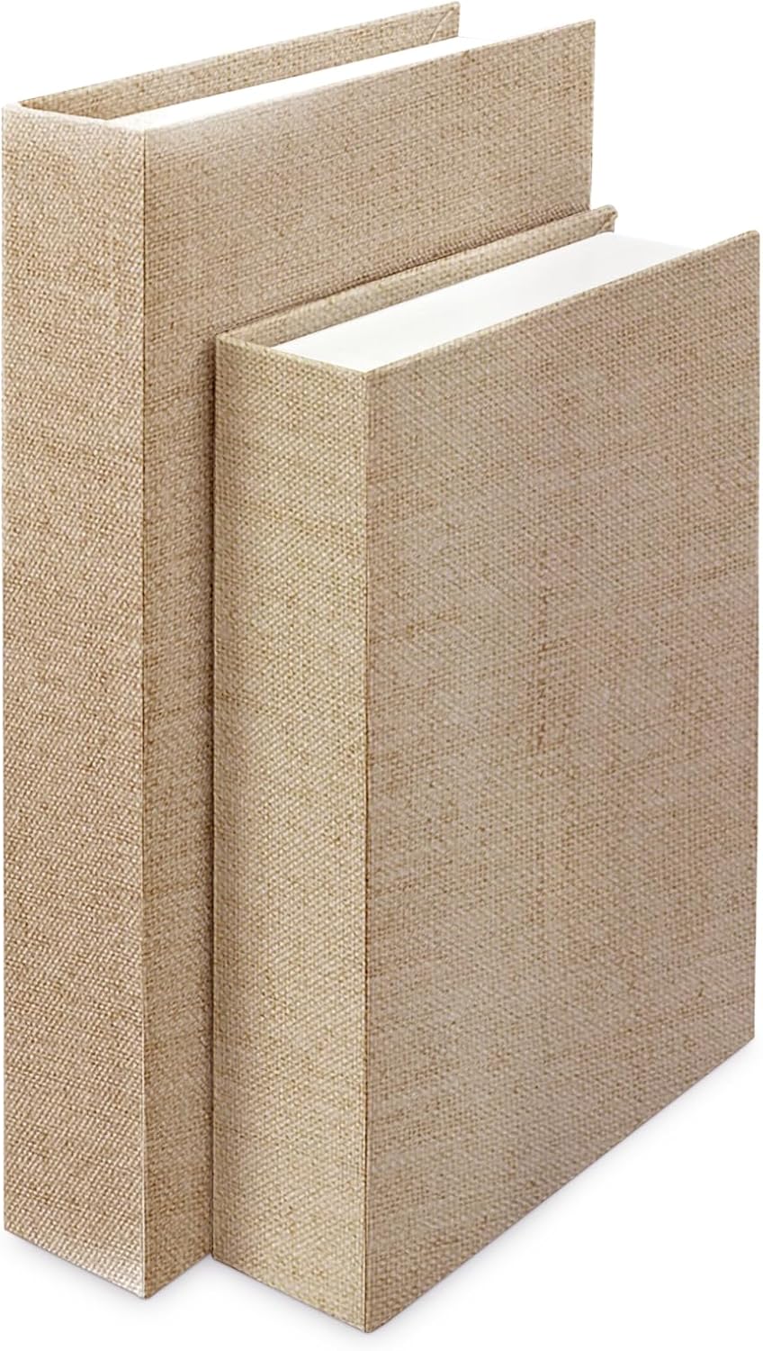 2Pcs Faux Books for Decorative, Linen Fake Books Boxes Blank Stacked Decor for DIY Crafts Hotel Entryway Bookshelf