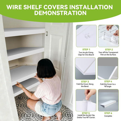 5 PCS Wire Shelf Covers,24*12 Wire Rack Covers for Shelves,0.31in Thick PVC Wood-Look Faux Shelf Cover for Wires Shelving,Moisture Resistant Durable,Easy to Cut Install,Shelves Cover for Pantry Closet