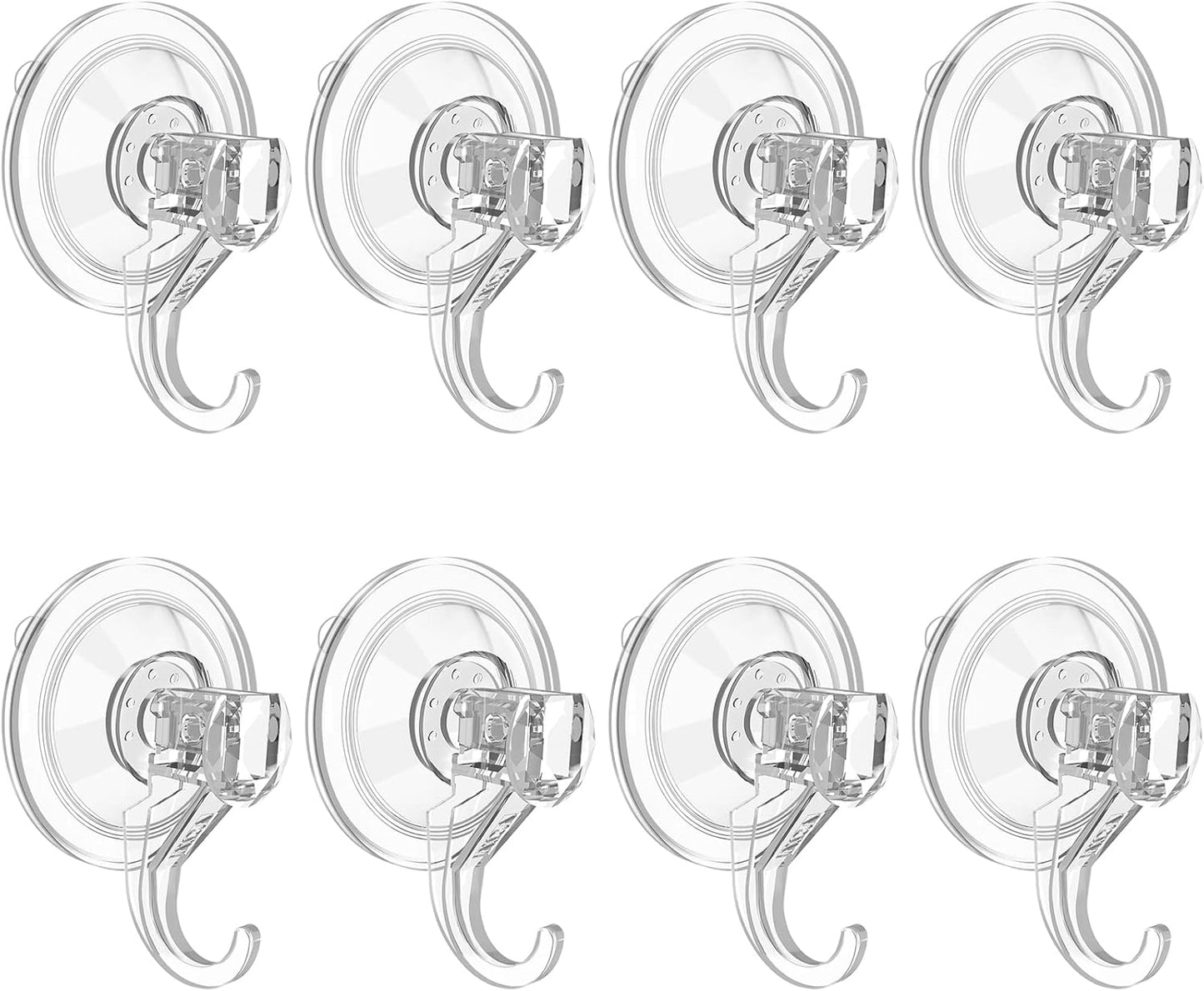 VIS'V Wreath Hanger, Large Clear Heavy Duty Suction Cup Hooks, 22 LB Removable for Halloween Christmas Wreath