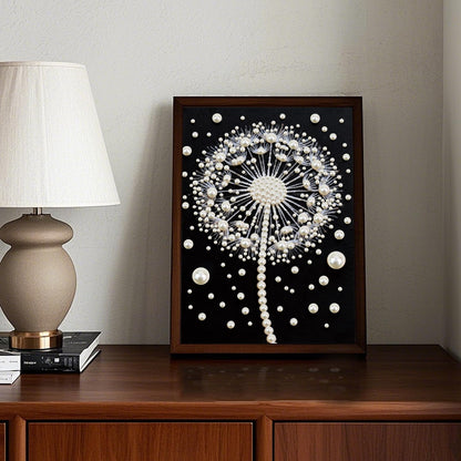 Stalente Pearl Diamond Painting Kits for Adults Dandelion, 5D Special Shape Diamond Art Kits for Beginners, Crystal Rhinestones Diamond Painting for Home Wall Decoration Gift 12×16inch, Flower