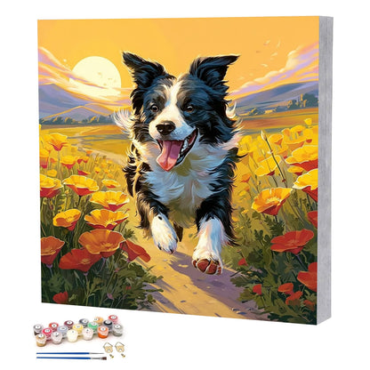 TBAIRO Framed Paint by Numbers Kit for Adults Beginner Dog DIY Painting Kits for Kids Ages 8-12 Animals Easy Adult Paint by Number Kits on Canvas for Wall Art Decor 8x8 Inch