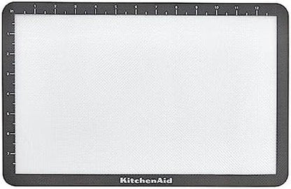 KitchenAid Silicone Baking Mat - Medium 9x14-Inch, Non-Stick Gray Surface for Easy Baking