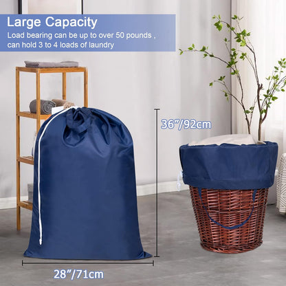 Polecasa Extra Large Heavy Duty Laundry Bag, 130gsm Tear Resistant Fabric, Easy to Carry Drawstring Bag, 2 Pack