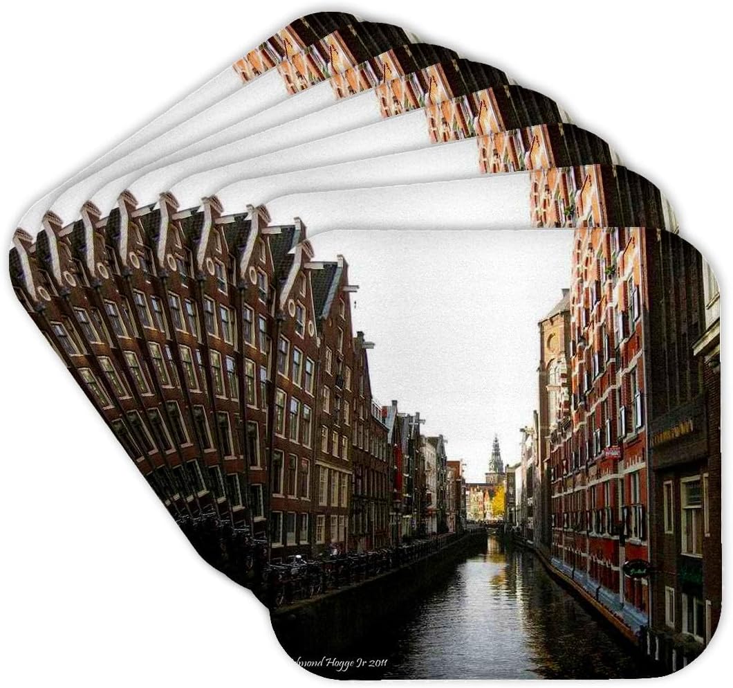 3dRose Canals in Amsterdam - Set of 8 Soft Coasters