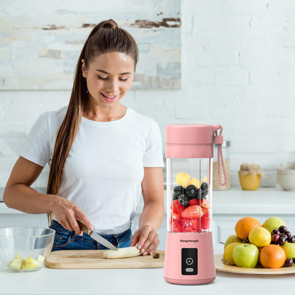 Portable Blender, Mini Personal Blender Bottles for Shakes and Smoothies, USB Rechargeable Cordless Electric Juicer Cup