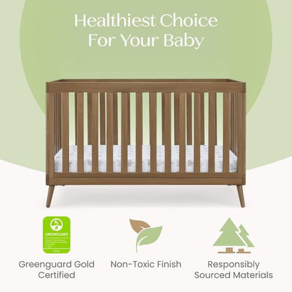 Delta Children Essex 4-in-1 Convertible Crib - Greenguard Gold Certified, Chestnut Finish