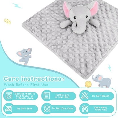 Loveys | Lovey Elephant Security Blanket for Babies - Soft Snuggle Toy for Newborns (Gray, 12.4in)
