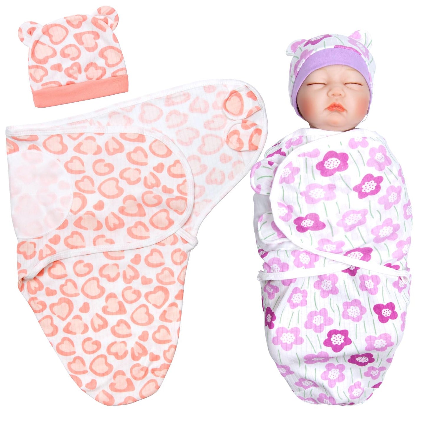 Reborn Baby Doll Clothes 17-22 Inch Reborn Doll Clothes Accessories for Baby Doll Clothing (Purple & Pink Blanket )