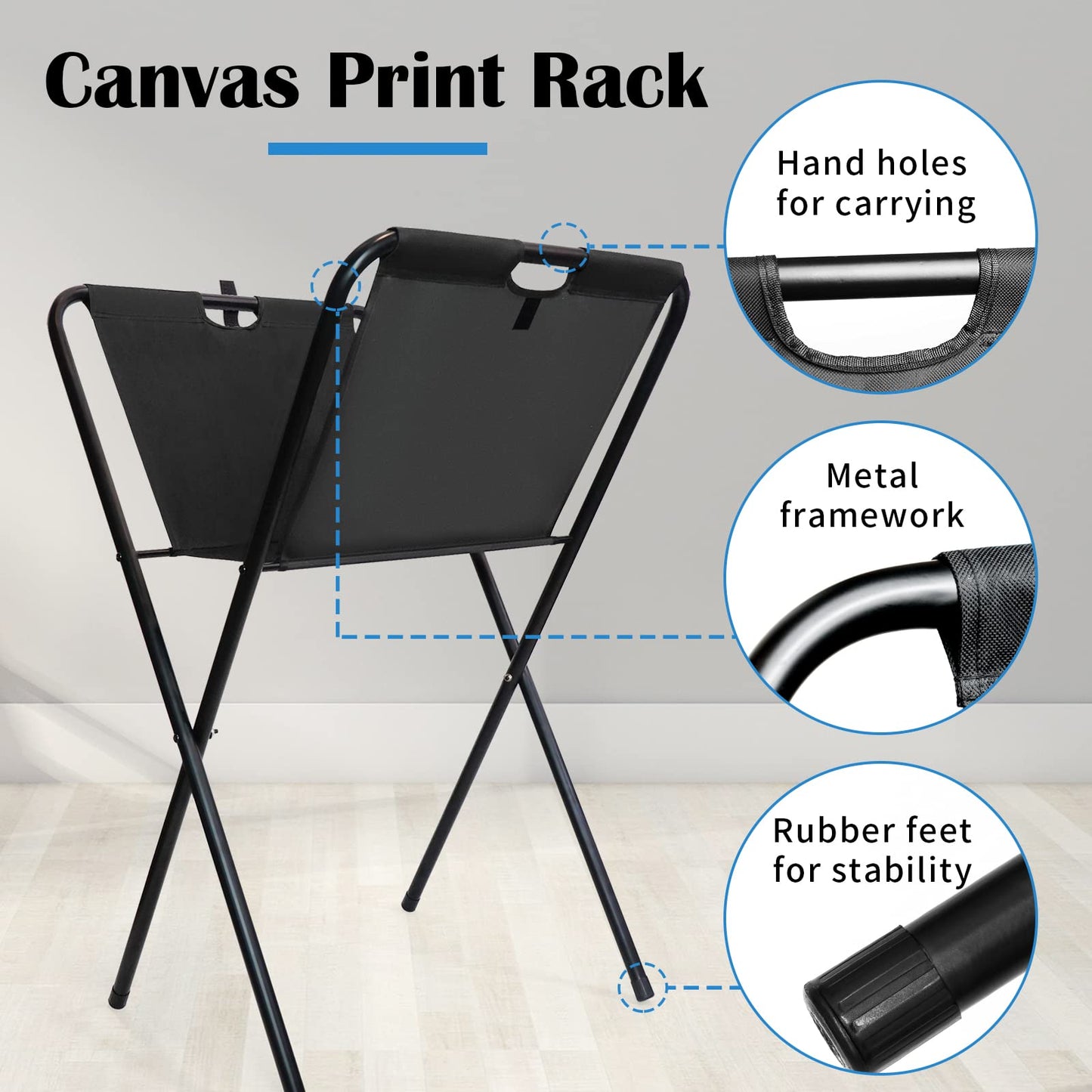 Falling in Art Canvas Print Rack, Display Rack for Posters, Holds Artwork, Prints, Panels, Canvas Art for Shows & Storage