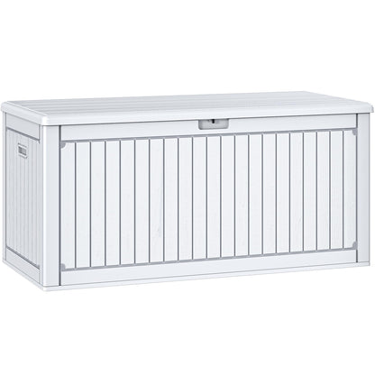 YITAHOME 320 Gallon Extra Large Deck Box, Double-Wall Resin Outdoor Storage Box with Flexible Divider for Patio Cushions Pool Supplies Garden Tools, 1000lbs Load Capacity, Lockable&Waterproof (White)