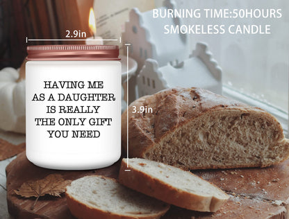 Gifts for Mom Dad from Daughter - Funny Mom Dad Birthday Gift, Mothers Fathers Day Birthday Thanksgiving Christmas Lavender Candles Gifts from Daughter