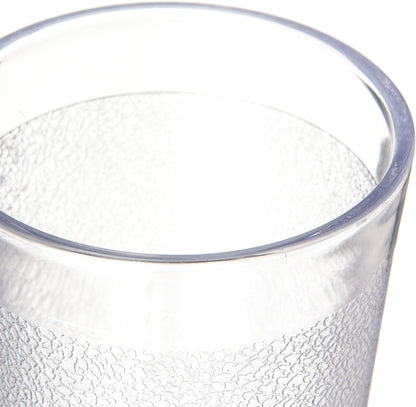 Carlisle FoodService Products Stackable Stackable Tumbler Plastic Tumbler with Pebbled Exterior for Restaurants, Catering, Kitchens, Plastic, 9.5 Ounces, Clear, (Pack of 72)