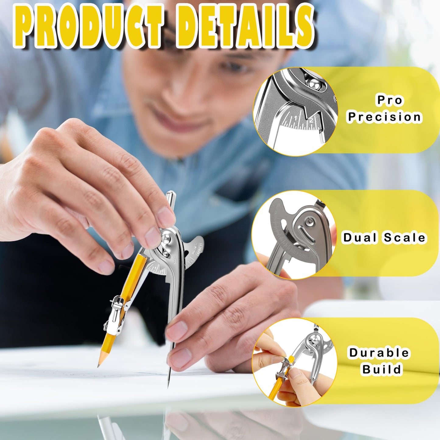 48 Pack Metal Compass for Geometry with Pencil Compass Drawing Tool Set for Students Math Compass for School Classroom Supplies Drafting Drawing