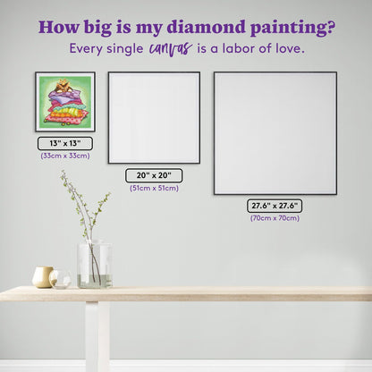 DIAMOND ART CLUB Princess and the Pea Kitty Diamond Painting Kit, Fun DIY Crafts for Adults, Square Diamond Art Canvas, 13" x 13" (33 cm x 33 cm)