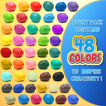 Magic Clay - Air Dry Clay 48 Colors, Modeling Clay for Kids with Tools, Soft & Ultra Light, Toys Gifts for Age 3 4 5 6 7 8+ Years Old Boys Girls Kids