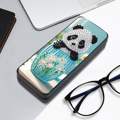 5D DIY Diamond Painting Kit Special Shape Diamond Art Eyeglass Case, Handmade Diamond Art Sunglasses Glasses Storage Box, Partial Mosaic Making Craft for Adults Travel Sunglasses Storage Box Gift