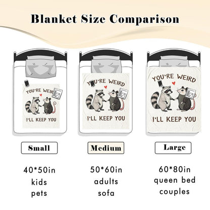 Hibolen Best Friend Birthday Gifts for Women Blanket 50"x60", Friendship Gifts for Women, Birthday Gifts for Woman Friendship, Bestie/Soul Sister Present, Raccoon and Opossum Throw
