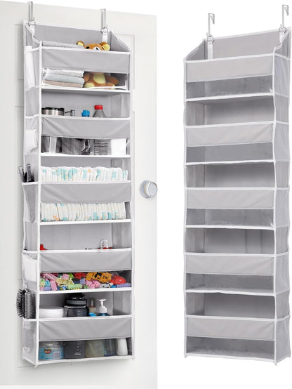 1 Pack 5 10 44 lbs 5 ULG Over Door Organizer with Large Pockets Mesh Side Pockets, Weight Capacity Hanging Storage