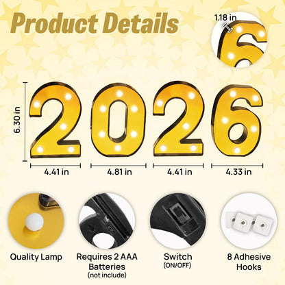 2026 Graduation Decorations Prom Decorations 2026 Black And Gold Graduation Decorations 2026 Light Up Letters 2026 Numbers For Graduation