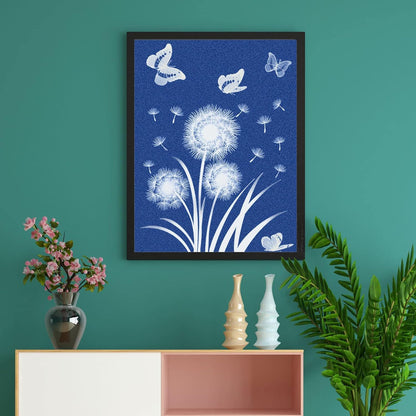 Sun Print Paper Kit Cyanotype Paper, 60 Sheets Cyanotype Papers with 1 Sheet Acrylic Panel, High Sensitive Nature Solar Activated Printing Art Supplies for Arts Crafts DIY Project