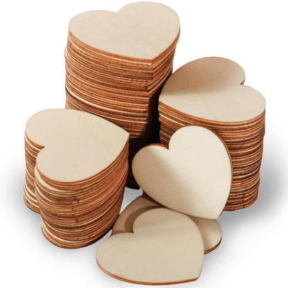 Kate Aspen Wooden Hearts for Guest Book (Set of 75) Wedding Guestbook Alternative Drop Box Hearts, Unfinished Wood Shapes for Crafts