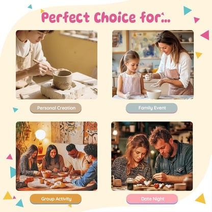 ailifeer Air Dry Clay Tools Kits for Beginners and Artist - Includes Premium Clay,Sculpting Tools,Paint Brushes, Palette,Gloss Varnish and User Guide, Air Dry Pottery for Date Night & DIY (4.4LBS)