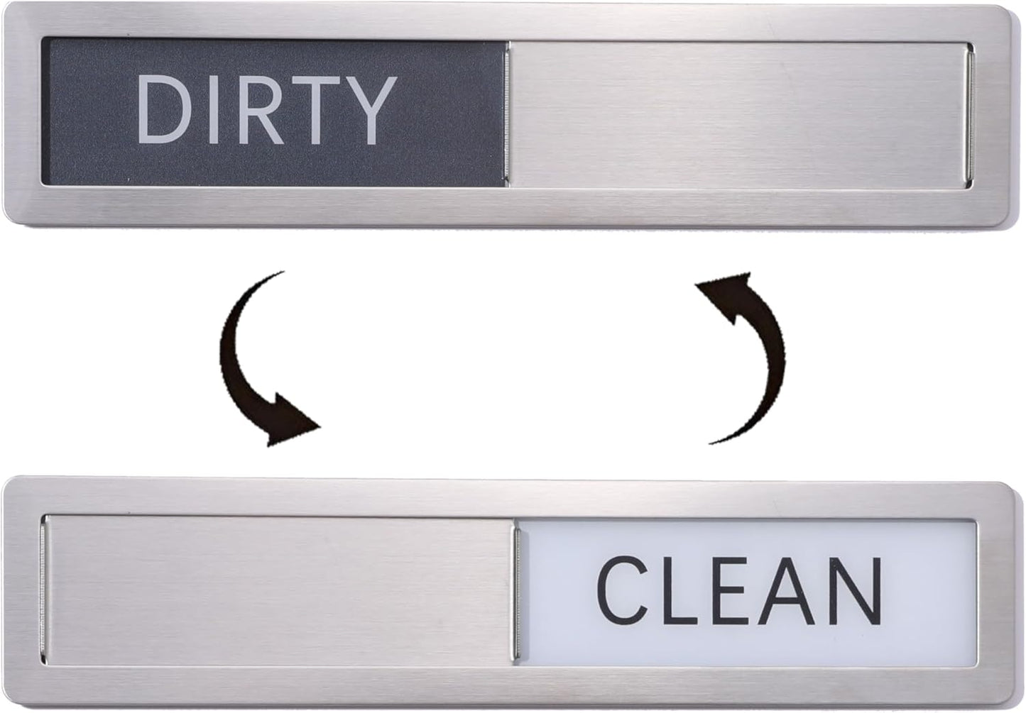 Premium Stainless Steel Dishwasher Magnet Clean Dirty Sign - Kitchen Organizers and Storage - Black-White