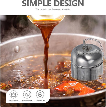 PRETYZOOM Stainless Steel Tea Infuser, Portable Mesh Strainer Ball with Chain Hook for Loose Tea and Seasoning