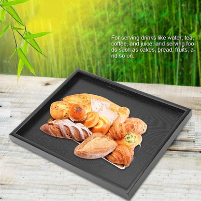 Solid Wood Serving Tray, Rectangle Shape, Tea Coffee Drinks Plate, 12.5 x 9.45 inch