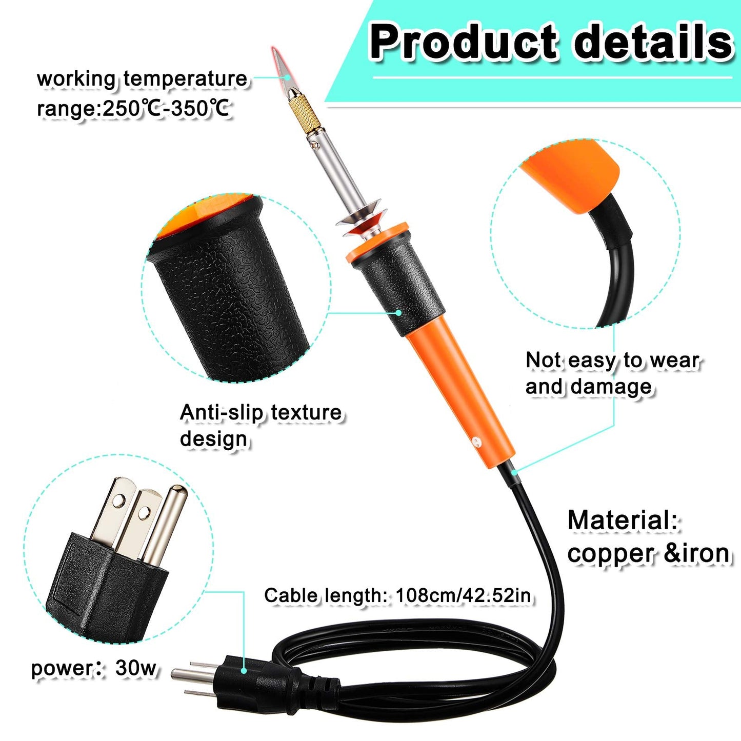 Honoson 19 Pieces Electric Hot Knife Cutter Tool, Multipurpose Hot Knife Stencil Cutter with Metal Stand, 14 Blades, 3 Chuck Sleeves for Cutting Carving(Orange)