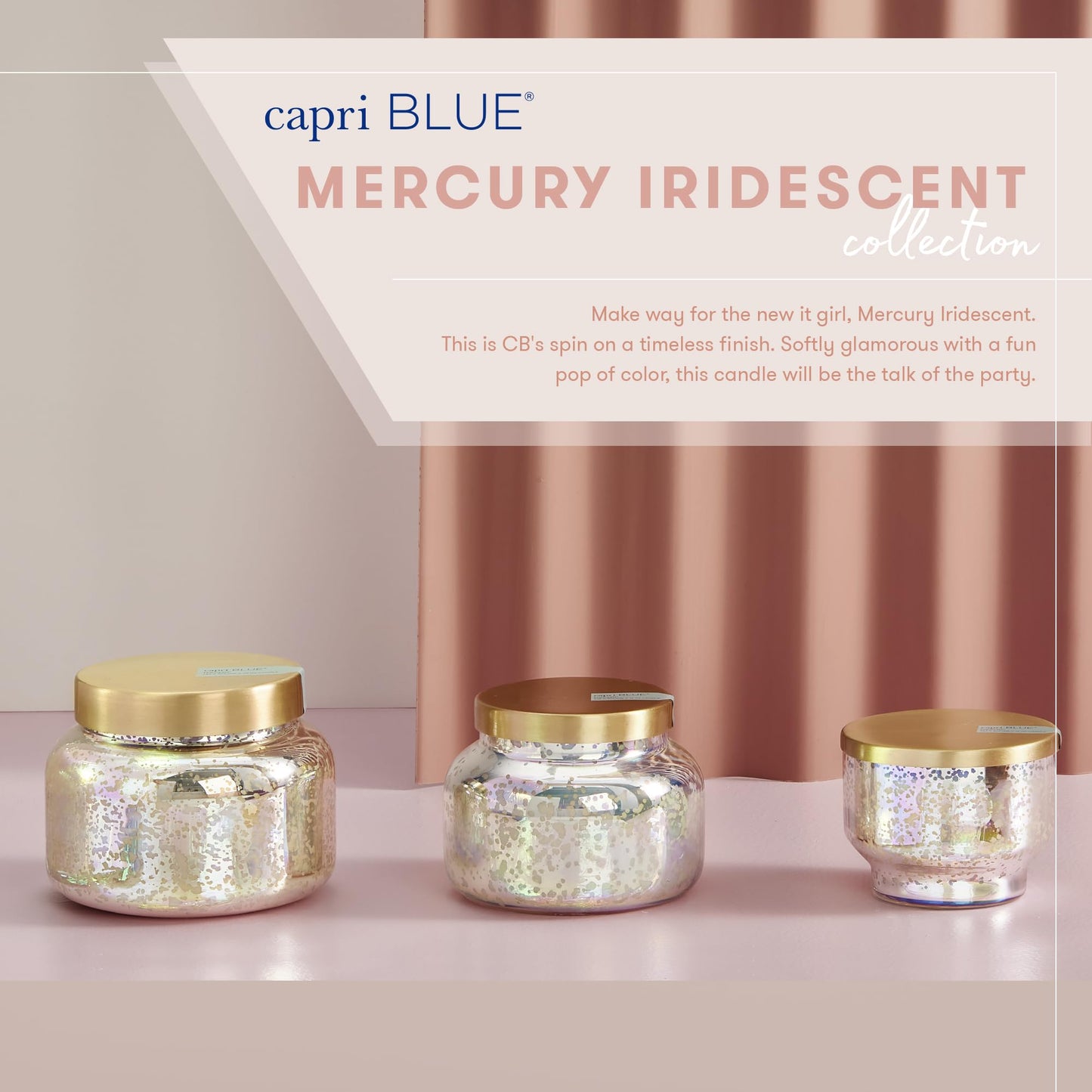 Capri Blue Volcano Scented Candles for Home - Mercury Iridescent Inverted Jar Candles - Housewarming Gifts for Women & Men - Long Burning Soy Wax Blend - Capri Blue Volcano (10 oz)