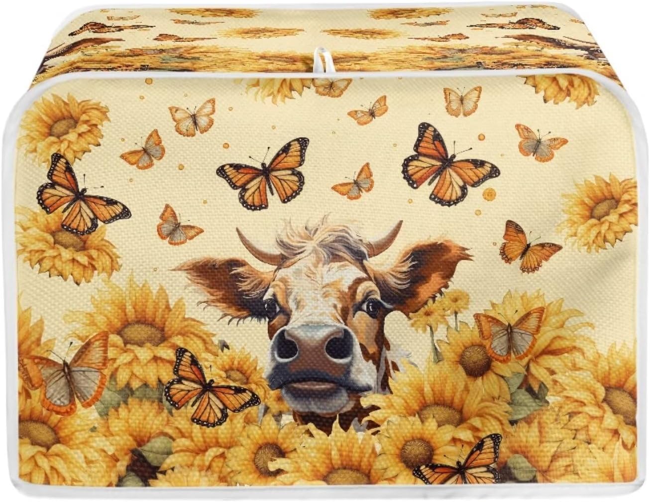 Sunflower Butterfly Printed Toaster Cover, Anti-Dust and Fingerprint, Decorative Kitchen Small Appliance Cover