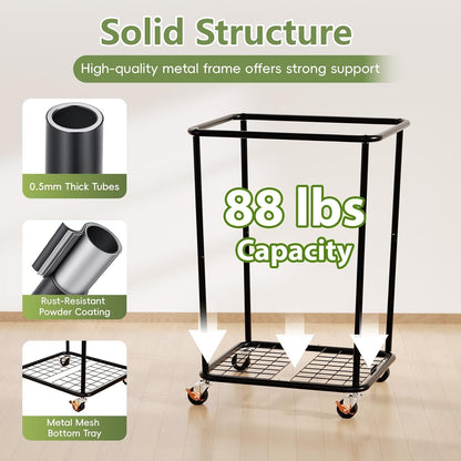 150L Laundry Basket with Wheels, Rolling Laundry Hamper with Cloth Cover, Laundry Cart with Metal Frame & Removable