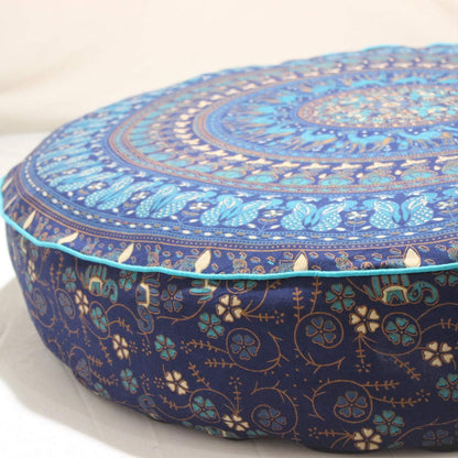 GDONLINE Indian Large Mandala Floor Pillow Comfortable Home Car Bed Sofa Large Mandala Floor Pillows Round Bohemian