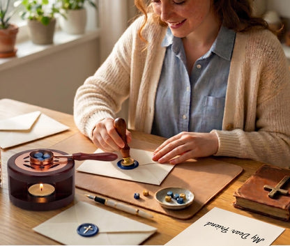 Christian Wax Seal Stamp Kit – Cross, Jesus Fish, Faith Hope Love – Religious Symbols for Envelopes, Letters, Bible Journaling (Mini Christian Wax Seal Stamp Set)