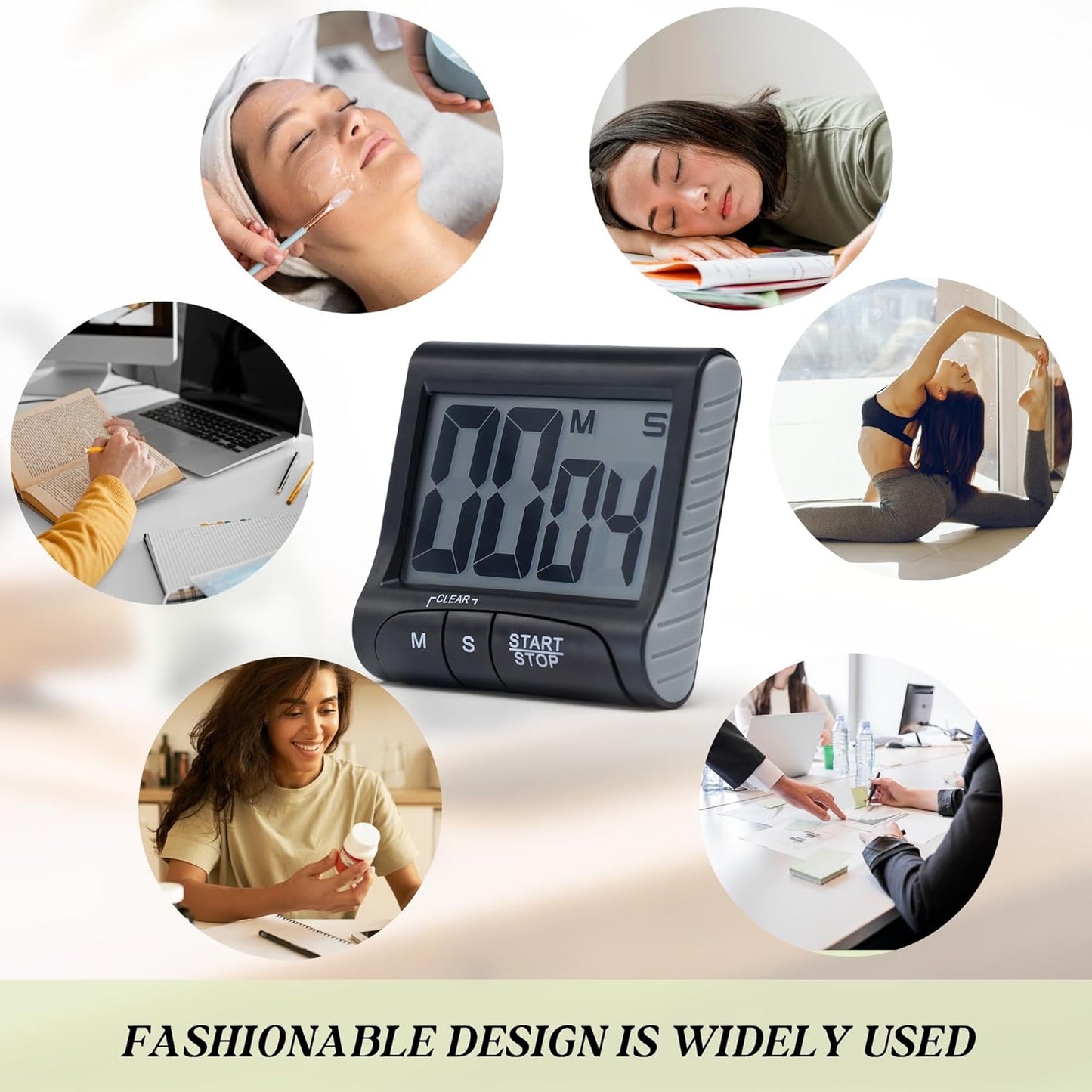 BXF SPORTS Large LCD Display Kitchen Timer -Magnetic Digital Timers,Loud Alarm,Memory and Fast Forward Function,Cooking