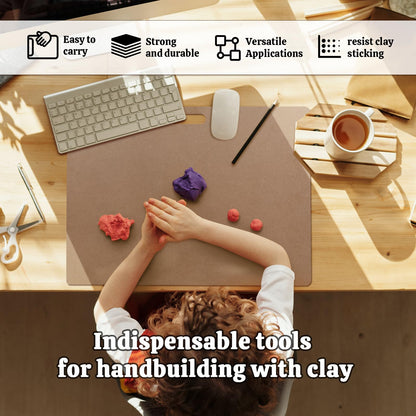 Calpalmy Clay Wedging Board with Convenient Built-in Handle - 12 x 18" Portable Clay Board for Ceramics, Clay Crafts, and Pottery - Sturdy 9mm Thickness MDF Tote Board for Clay Art Enthusiasts