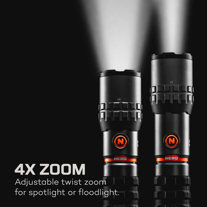 NEBO SLYDE KING Flashlight | High Lumens, Rechargeable COB Work Light & LED Flashlight, Waterproof, Magnetic Base, Great for Camping & Hunting, Includes Charging Cable