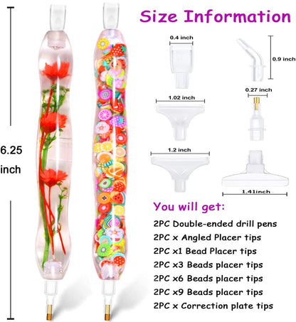 Praise V Do Diamond Painting Art Drill Accessories Pen Picker Tools Kit for Adult,5D Diamond Painting Bead Dotting Gem Dot Pen for Diamond Art Nail Art Flower Fruit