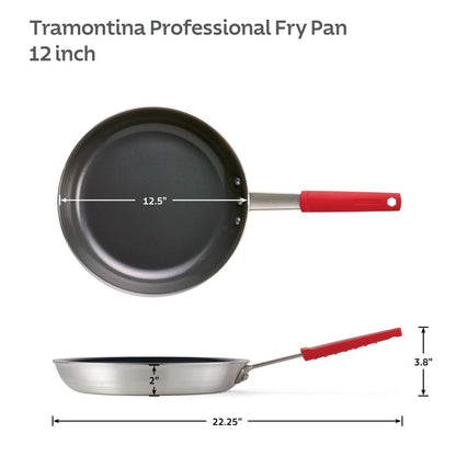 Tramontina Professional 12-Inch Ceramic Non Stick Large Frying Pan, Heavy-Gauge Aluminum Skillet with Ceramic Nonstick Coating, Dishwasher and Oven Safe, Black