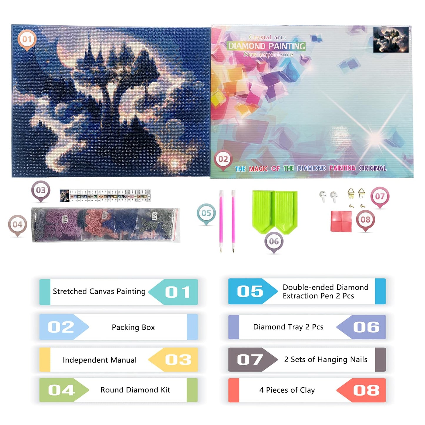 Meow Love 5D Diamond Painting Kit for Adults with Pre-Framed Canvas - DIY Wall Art Home Decor,Easy to Hang,Stress Relief Craft Gift for Women,15.8 x 11.8 Inch. (Dream Glow)