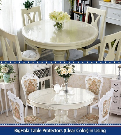 60 x 90 " Clear Plastic Table Protector Thick Wipeable PVC Vinyl Tablecloth Furniture PVC Protective Desktop Liners Cover Waterproof Dining Tabletop Protection Desk Top Blotter Under Grill Mat Pad