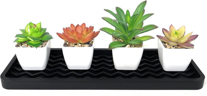 Happitasa Silicone Kitchen Sink Organizer Tray, 12" x 4", Sponge Holder and Countertop Protector, Bathroom and Kitchen