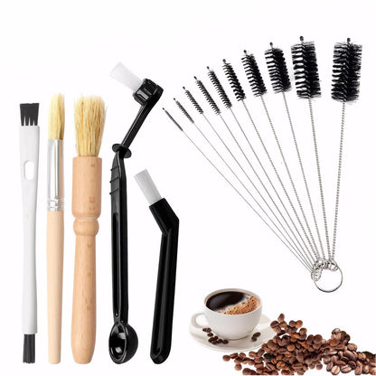 Espresso Machine Cleaning Brush - 15 PCS Long Handle Straw & Bottle Brush Kit, Flexible Scrubber for Coffee Pots, Mugs, Cups, Water Bottles, Glassware & Bent Pipes