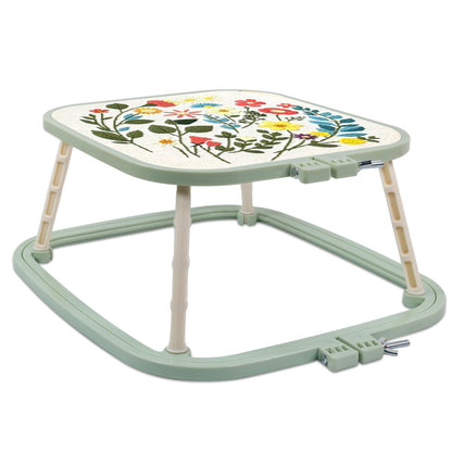Guofa 2-Layer Embroidery Frame Stand – Adjustable Trapezoid Hoop Holder for Cross Stitch, Needlework, Quilting, Punch Needle & Sewing Crafts – Durable Plastic Hoops for Table or Lap