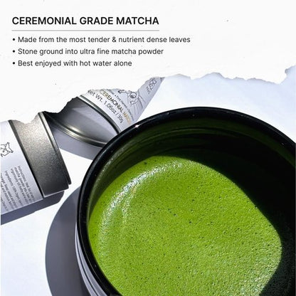 FKRO Organic Ceremonial Grade Matcha Green Tea Powder - 1st Harvest, Single Origin Saemidori | Fresh from Japan (30g/1.06oz) Tin