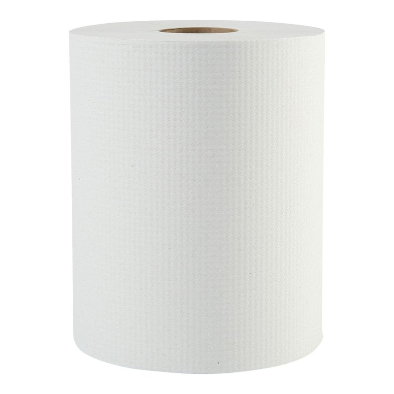 Boardwalk 6261 Hardwound Paper Towels, 1-Ply, 8" x 600ft, White, 2" Core (Case of 12 Rolls)